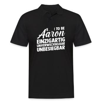 First name Aaron - Men's Polo Shirt - black - Front - Kai (181cm)