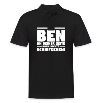 Vorname Ben - Männer Poloshirt - Schwarz - Vorne - Kai (181cm)