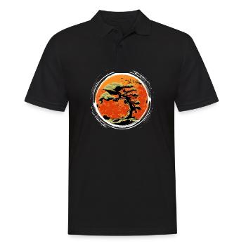 Yin Yang Bonsai arbre Japon Bouddha Zen cadeau - Polo Homme - noir - Devant - Kai (181cm)