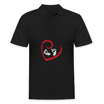 Cadeau Femme enceinte Grossesse - Polo Homme - noir - Devant - Kai (181cm)