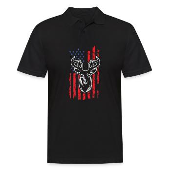 Chasse au cerf - Polo Homme - noir - Devant - Kai (181cm)