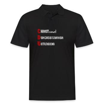 CDU Politik Bundestag Spruch - Männer Poloshirt - Schwarz - Vorne - Kai (181cm)