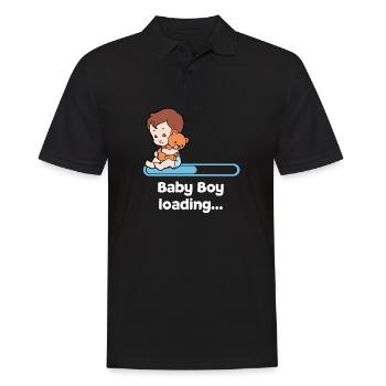 Bébé Bébé Ventre Grossesse Parent Enceinte - Polo Homme - noir - Devant - Kai (181cm)