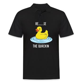 Release the Quackin squeaky duckling duck - Men's Polo Shirt - black - Front - Kai (181cm)