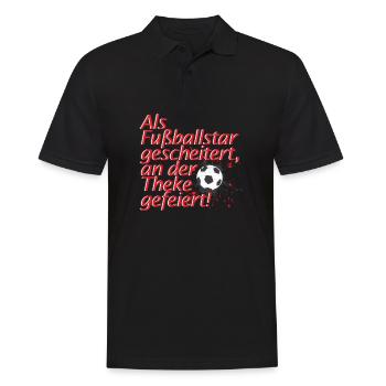Als Fußballstar gescheitert, an der Theke gefeiert - Männer Poloshirt - Schwarz - Vorne - Kai (181cm)
