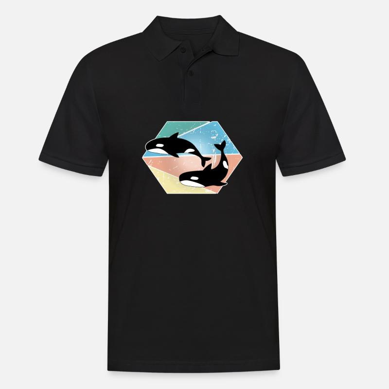 Wal - Männer Poloshirt - Schwarz