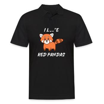 Süßer Katzenbär Roter Panda Red Panda - Männer Poloshirt - Schwarz - Vorne - Kai (181cm)