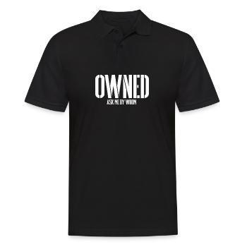 OWNED BDSM SLAVE Sub Devotion Bondage - Männer Poloshirt - Schwarz - Vorne - Kai (181cm)