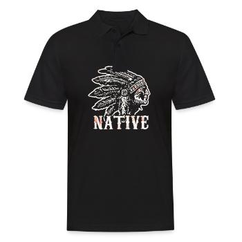 Native American Native History USA - Men's Polo Shirt - black - Front - Kai (181cm)