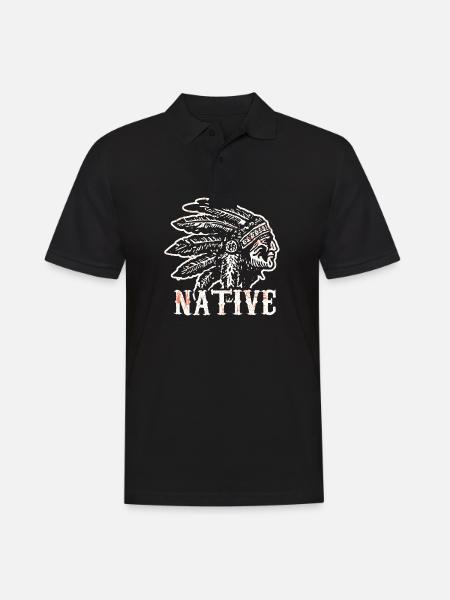 Native American Native History États-Unis - Polo Homme - noir