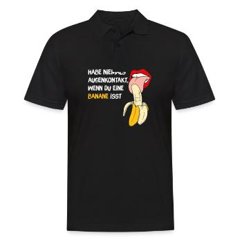 Le cadeau de banane ne fait jamais le contact visuel en mangeant - Polo Homme - noir - Devant - Kai (181cm)
