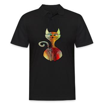 chat - Polo Homme - noir - Devant - Kai (181cm)