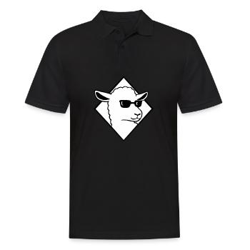 Cooles Schaf mit Sonnenbrille Mäh Wolle - Männer Poloshirt - Schwarz - Vorne - Kai (181cm)