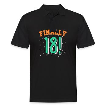 18 years old - Men's Polo Shirt - black - Front - Kai (181cm)