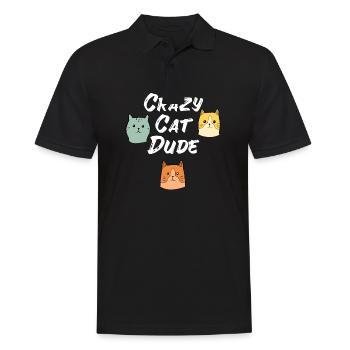 Crazy Cat Type Cat lover Cat Meow - Men's Polo Shirt - black - Front - Kai (181cm)