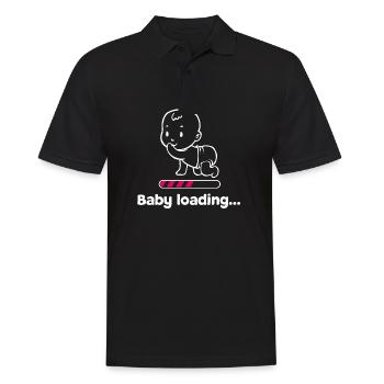 Bébé enceinte bébé ventre grossesse Parents - Polo Homme - noir - Devant - Kai (181cm)