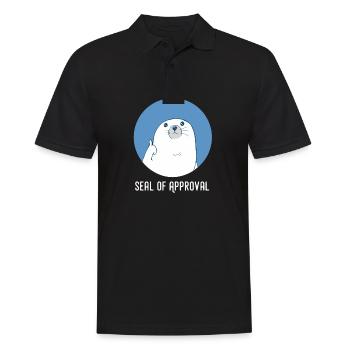 Seerobbe Daumen Hoch Meerestier Seelöwe Lustig - Männer Poloshirt - Schwarz - Vorne - Kai (181cm)