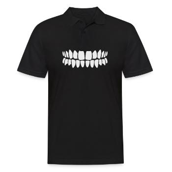 Dent dents denture sourire dentiste blanc mordant - Polo Homme - noir - Devant - Kai (181cm)