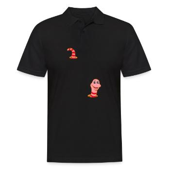 Wurm im Wurmloch - Männer Poloshirt - Schwarz - Vorne - Kai (181cm)