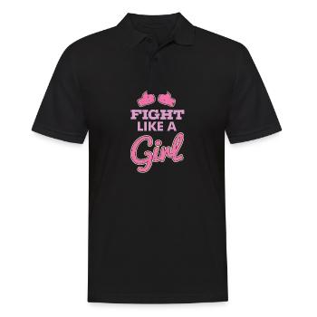 Kämpfen wie ein Mädchen - Männer Poloshirt - Schwarz - Vorne - Kai (181cm)