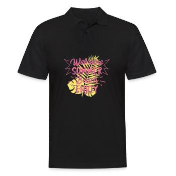 Willkommen Sommer Strand - Männer Poloshirt - Schwarz - Vorne - Kai (181cm)