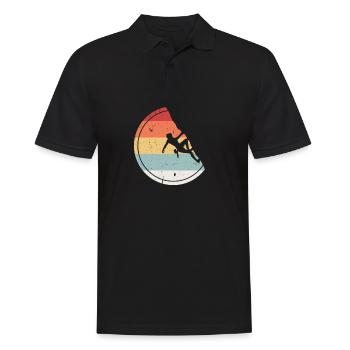 Klettern - Vintage Retro Bouldern Geschenk - Männer Poloshirt - Schwarz - Vorne - Kai (181cm)