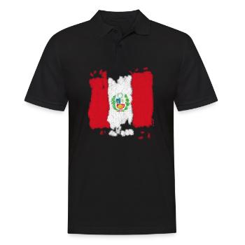 Peru Flagge - Männer Poloshirt - Schwarz - Vorne - Kai (181cm)