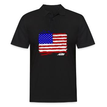 USA flag - Men's Polo Shirt - black - Front - Kai (181cm)
