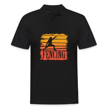 Fechten - Männer Poloshirt - Schwarz - Vorne - Kai (181cm)