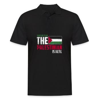N'ayez pas peur que le Palestinien soit là - Polo Homme - noir - Devant - Kai (181cm)