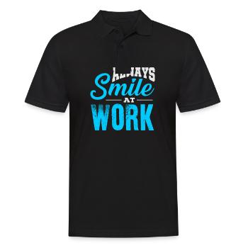Happy (at work) - Men's Polo Shirt - black - Front - Kai (181cm)