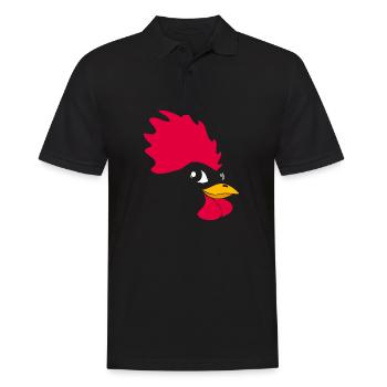Huhn Gesicht Hennen Shirt Henne Geschenk Lustig - Männer Poloshirt - Schwarz - Vorne - Kai (181cm)