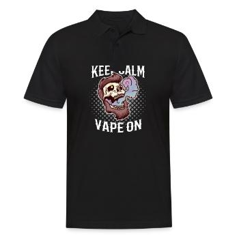 Vape Steamer Keep Calm Shirt for Vaping Fans - Men's Polo Shirt - black - Front - Kai (181cm)