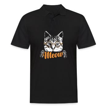 Cat Kitty chat chat gueule de bois cadeau - Polo Homme - noir - Devant - Kai (181cm)