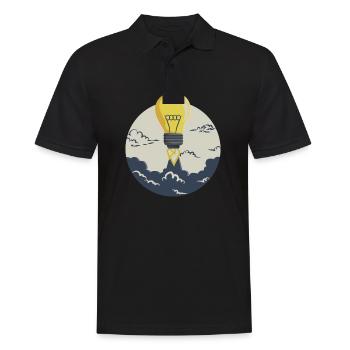 Glühbirne Rakete, für Entrepreneure und Startups - Männer Poloshirt - Schwarz - Vorne - Kai (181cm)