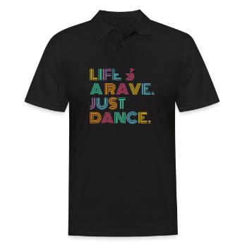 Das Leben ist ein Rave Tanzen Musik Bunt Geschenk - Männer Poloshirt - Schwarz - Vorne - Kai (181cm)