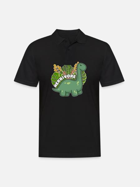 Cadeau végétalien végétalien de dinosaure de dinosaure de plante - Polo Homme - noir