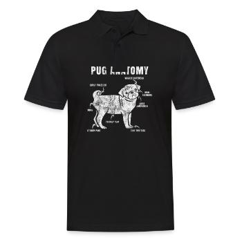 Pug Anatomy Geschenk Mops Shirt Hund - Männer Poloshirt - Schwarz - Vorne - Kai (181cm)