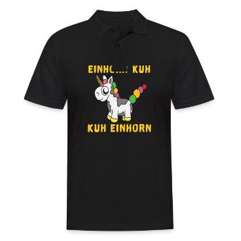Einhorn Kuh - Männer Poloshirt - Schwarz - Vorne - Kai (181cm)