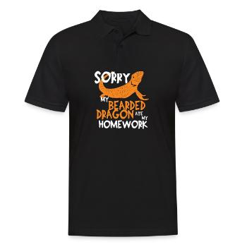 Chemise de lézard de dragons barbus drôle cadeau enfants - Polo Homme - noir - Devant - Kai (181cm)