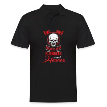 Plumbers need heroes - Men's Polo Shirt - black - Front - Kai (181cm)