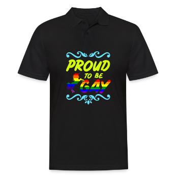 Fier d'être gay - Polo Homme - noir - Devant - Kai (181cm)