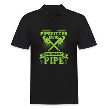 Pipefitters knows! - Men's Polo Shirt - black - Front - Kai (181cm)