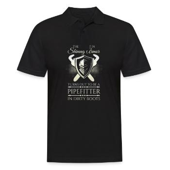 Pipefitter Knight - Männer Poloshirt - Schwarz - Vorne - Kai (181cm)