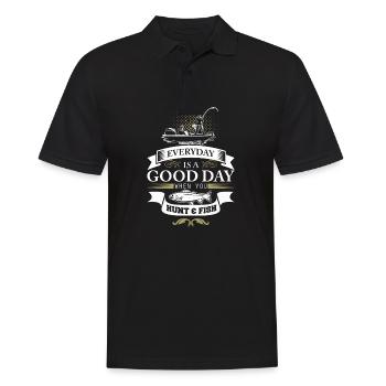 Hunt and fish! - Men's Polo Shirt - black - Front - Kai (181cm)