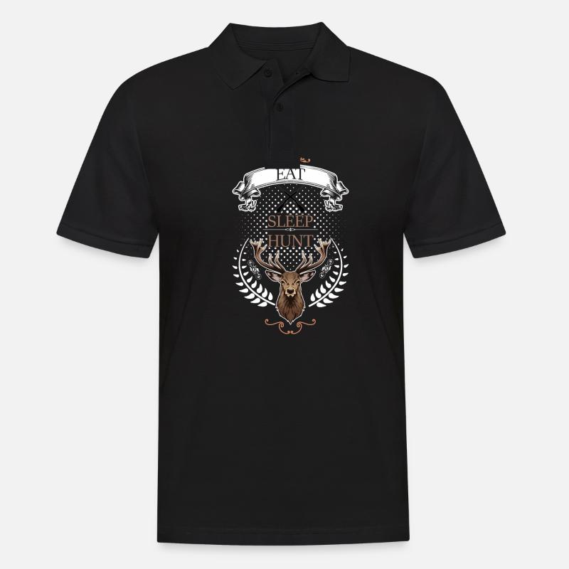 Eat, Sleep, Hunt! - Männer Poloshirt - Schwarz
