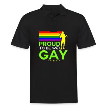 Fier d'être gay - Polo Homme - noir - Devant - Kai (181cm)