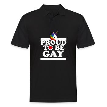Proud to be gay - Männer Poloshirt - Schwarz - Vorne - Kai (181cm)