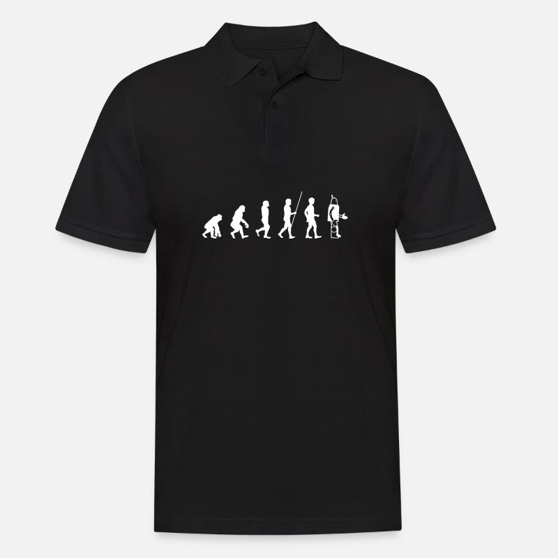 Evolution - Robot - White - Men's Polo Shirt - black