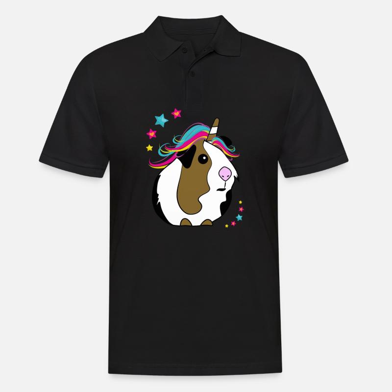 Cochon d'Inde Licorne - Polo Homme - noir